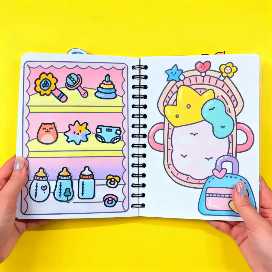 Kit DIY de livre sensoriel 3D pour chambre de bébé, ensemble de scrapbooking inachevé pour enfants avec autocollants découpés, jouet artisanal relaxant fait main
