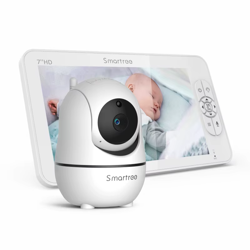 Moniteur vidéo pour bébé SM70 7 ", écran HD 1080P, IPS, autonomie de la batterie de 24 heures, portée de 1000 pieds, mode divisé, grand écran 1080p, 4X