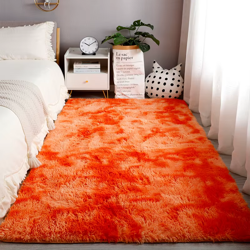 Tapis de zone Orange doux et moelleux