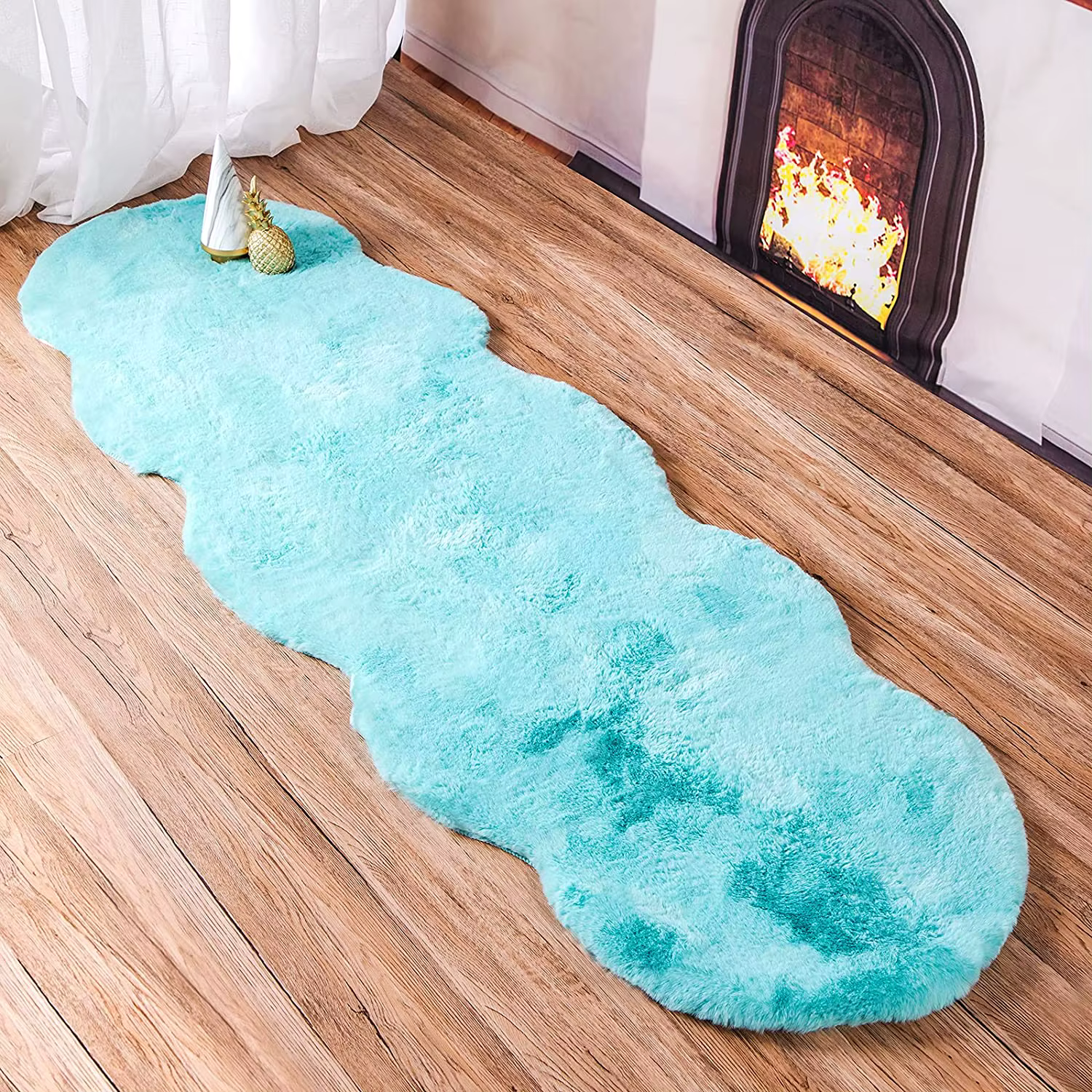 Tapis en fausse fourrure de lapin Ultra doux