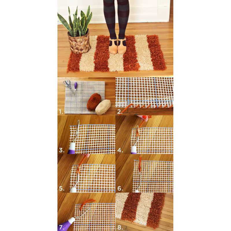Tapis vierge crochet maille toile