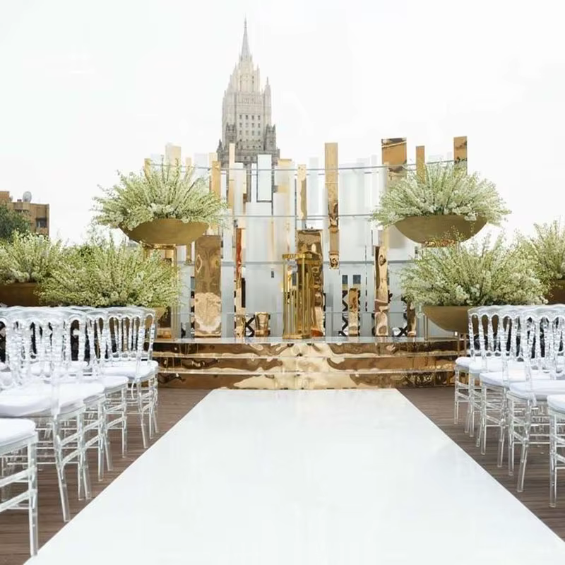 Tapis blanc personnalisé pour allée de mariage