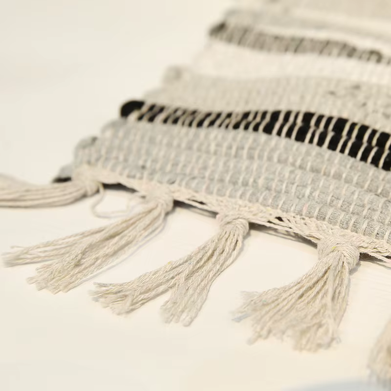 Tapis et tapis à pampilles rétro en tissu de coton