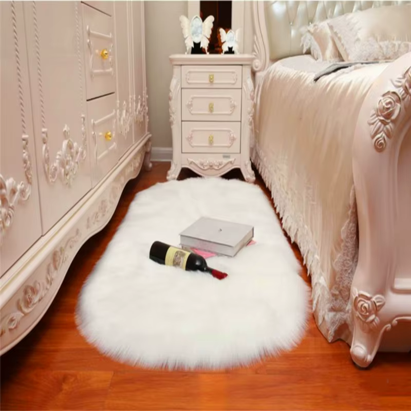 Couverture rouge fausse fourrure Imitation laine tapis sol couleur Pure