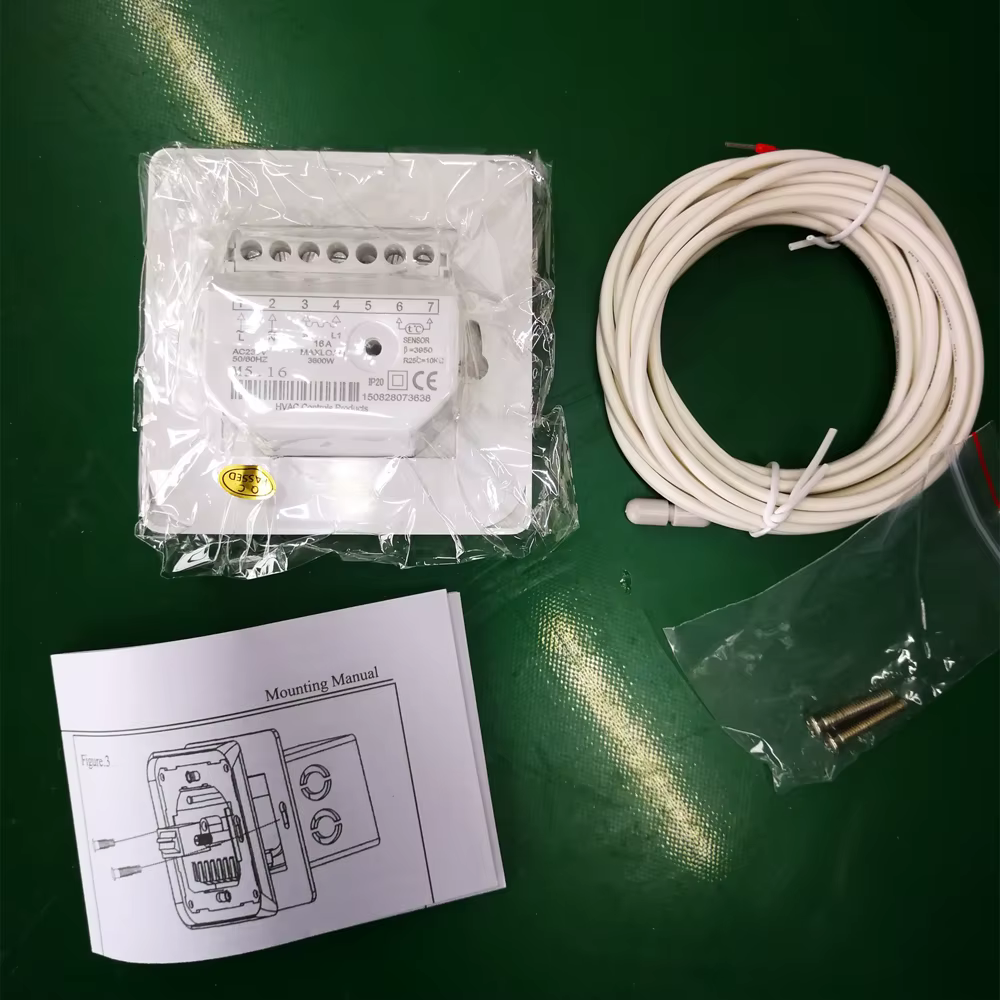 Thermostat de chauffage au sol M5, régulateur de température mécanique, sol chaud infrarouge avec sonde de capteur NTC externe de 3m