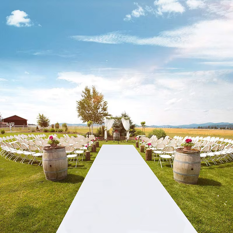Tapis de mariage blanc romantique