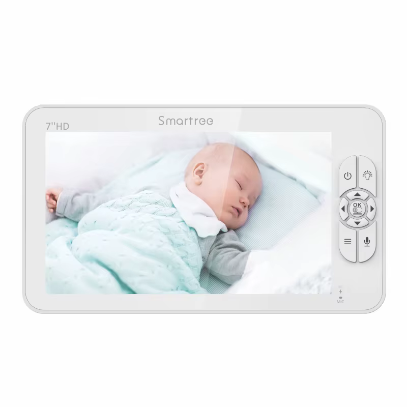 Moniteur vidéo pour bébé SM70 7 ", écran HD 1080P, IPS, autonomie de la batterie de 24 heures, portée de 1000 pieds, mode divisé, grand écran 1080p, 4X