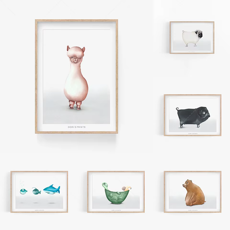 Affiche murale d'animal drôle pour bébé garçon, cadeau de douche de bébé, décoration Ao.com