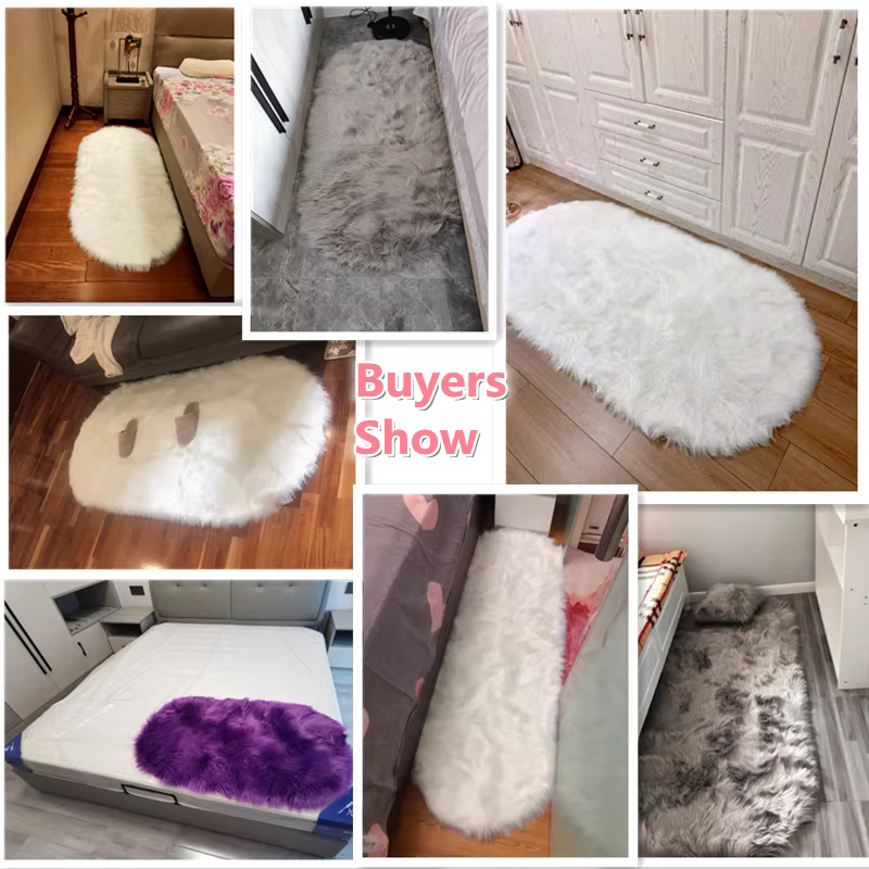 Tapis ovale moelleux pour salon