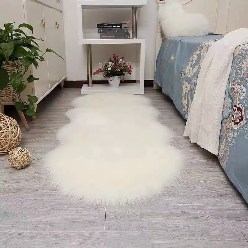 Tapis de chambre à coucher en laine artificielle, 45x120cm