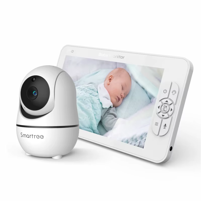 Moniteur vidéo pour bébé SM70 7 ", écran HD 1080P, IPS, autonomie de la batterie de 24 heures, portée de 1000 pieds, mode divisé, grand écran 1080p, 4X