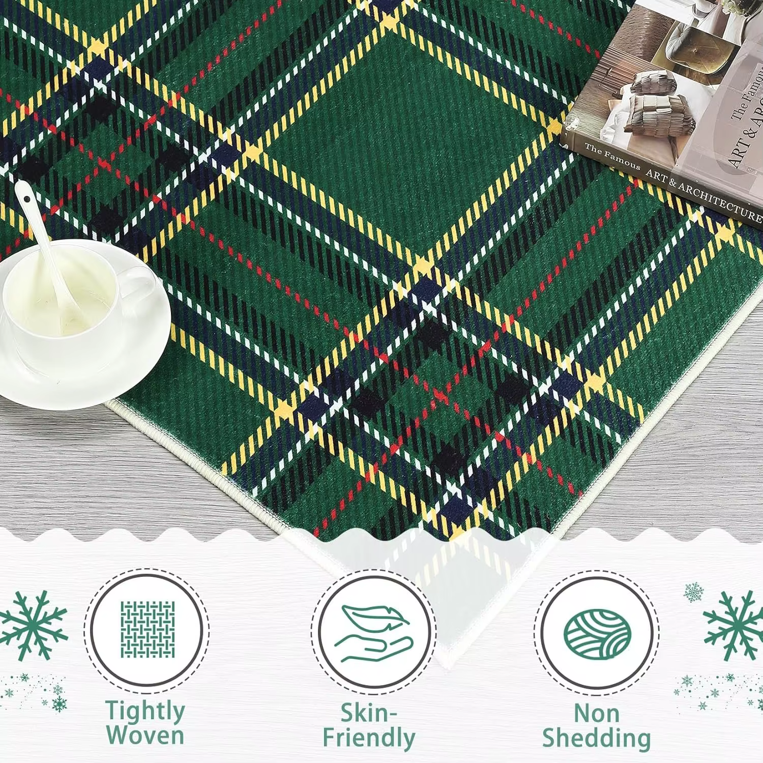 Tapis de salon de noël lavable en machine
