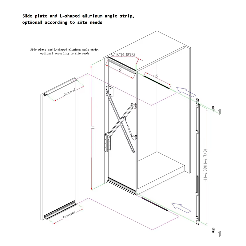 Système de porte d'armoire dissimulée à panneau unique, quincaillerie pivotante, rail de porte papillon, rail coulissant pour porte escamotable à insertion inversée