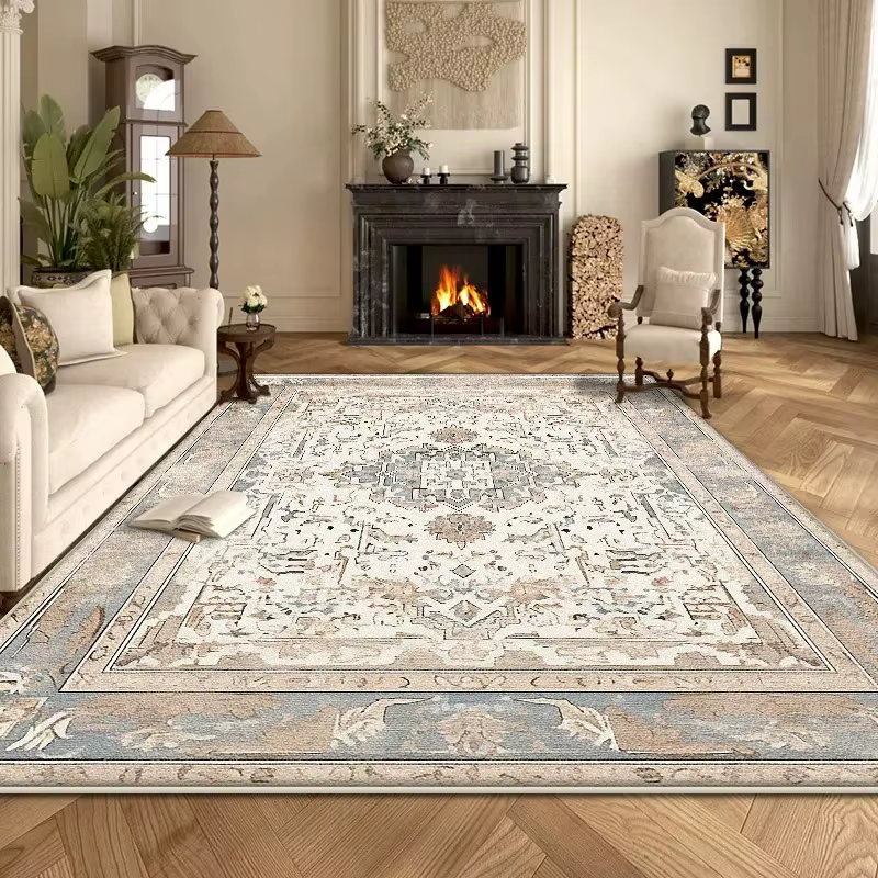 Grand tapis bohème rétro pour salon