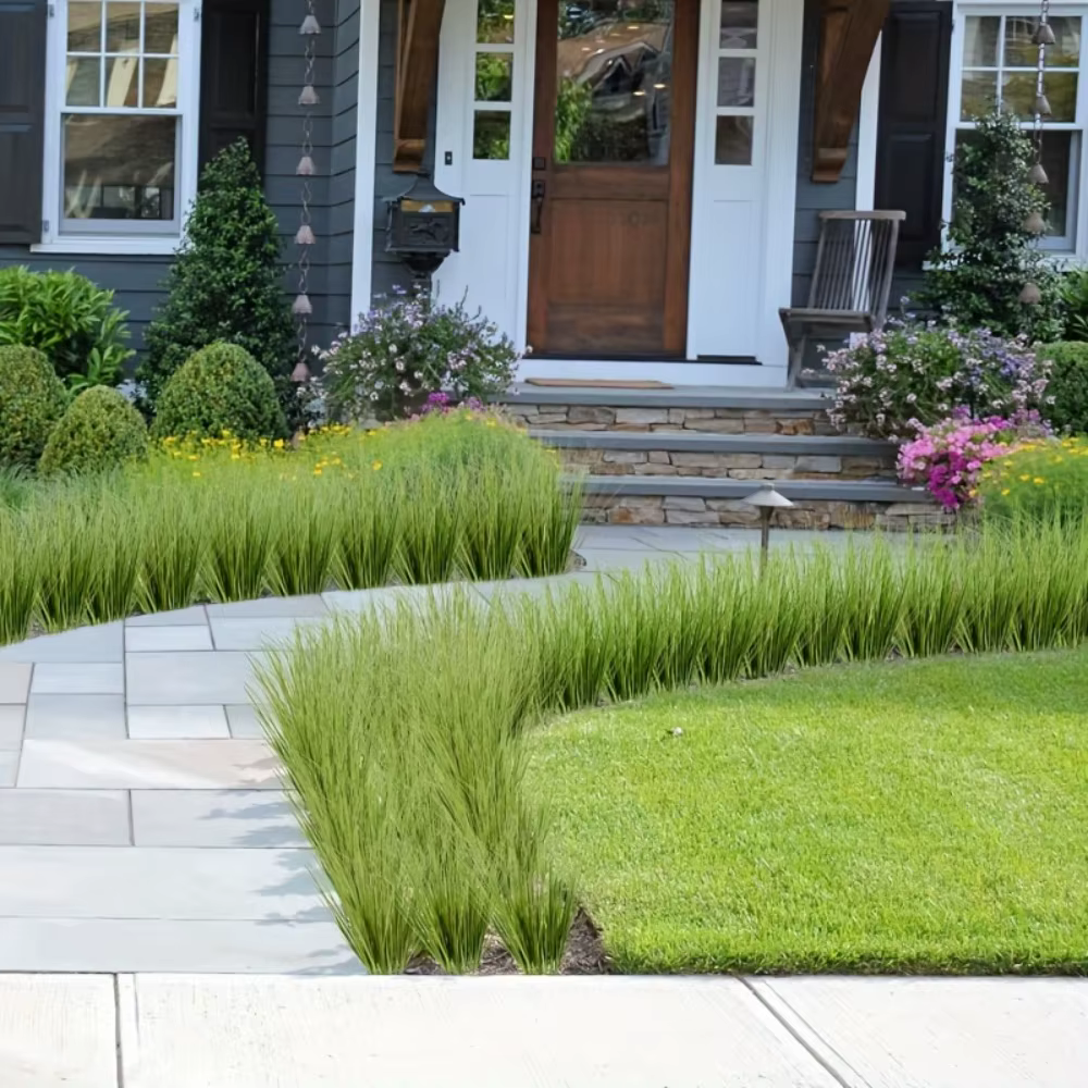 12 pièces d'herbe artificielle verte 40/70 cm