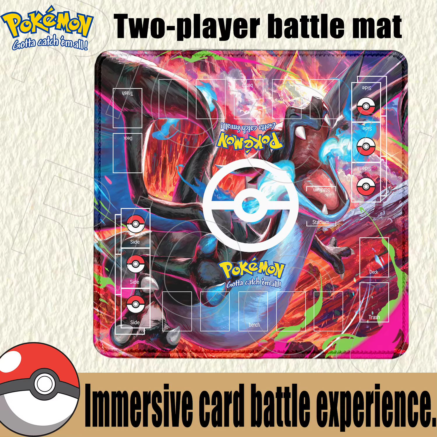 Tapis de bureau pour cartes de jeu Pokemon