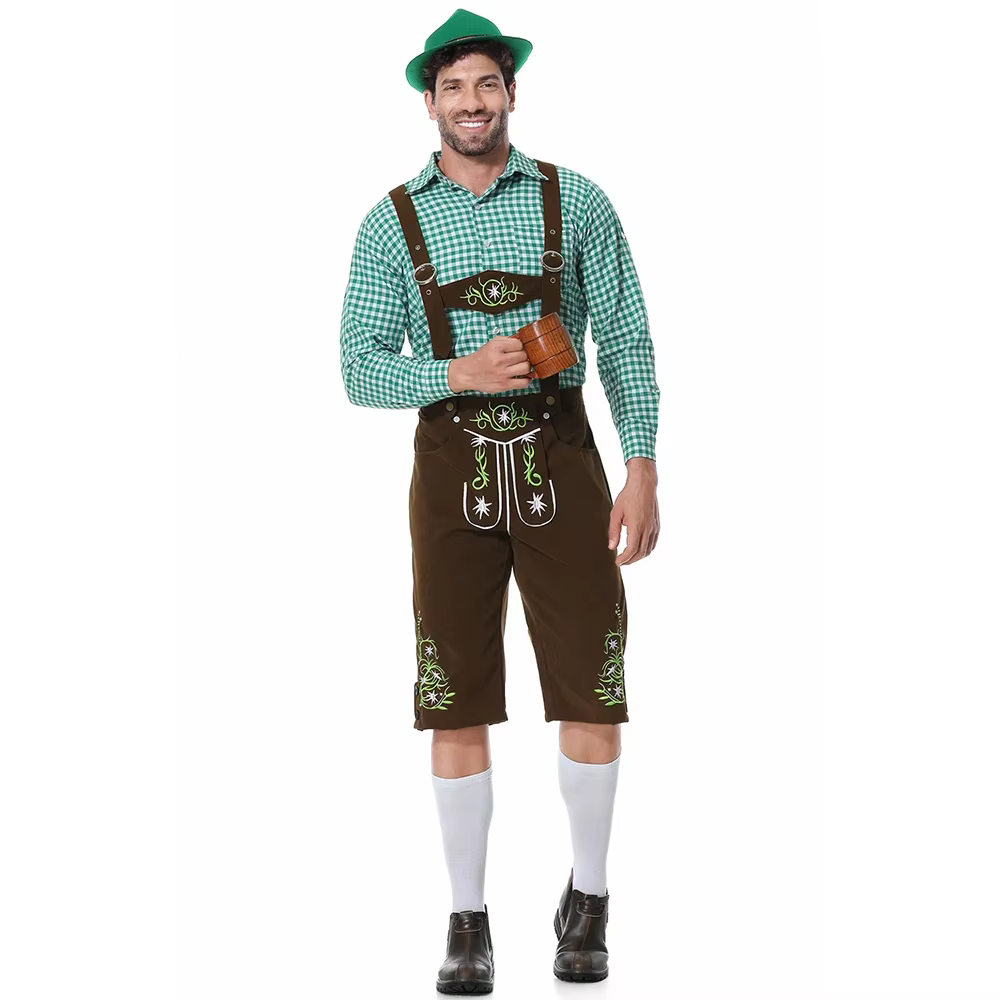 Costume d'Oktoberfest pour hommes, tenue de barman pour les pubs allemands, costumes de serveur de bière, Lederhosen, costumes bavarois pour l'Oktoberfest