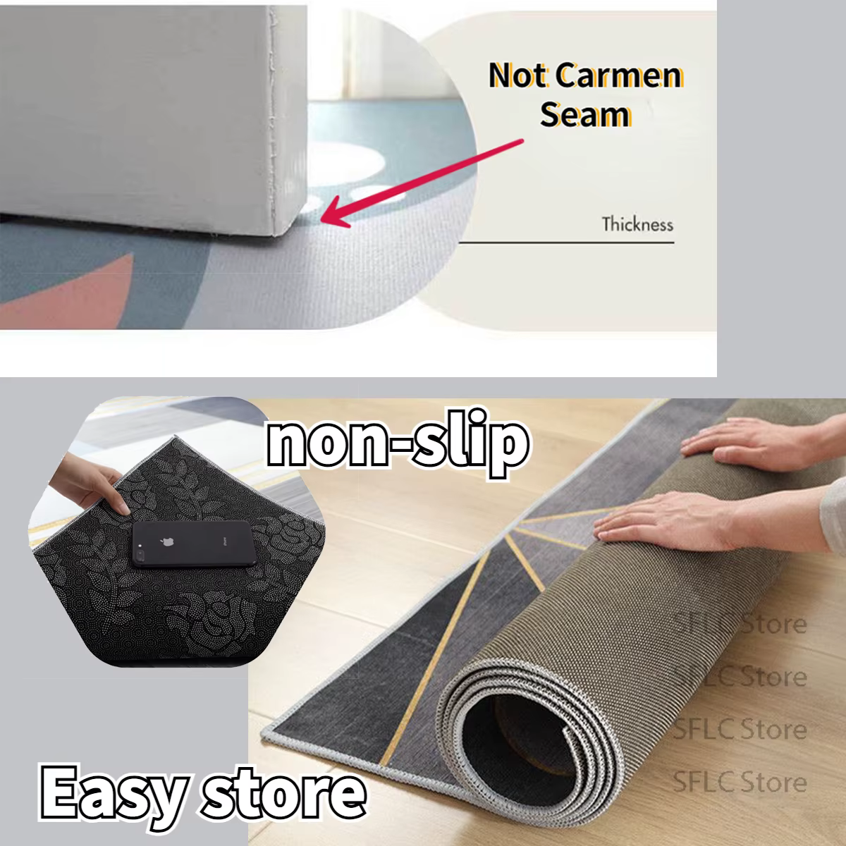 Tapis de sol en polymère noir solide
