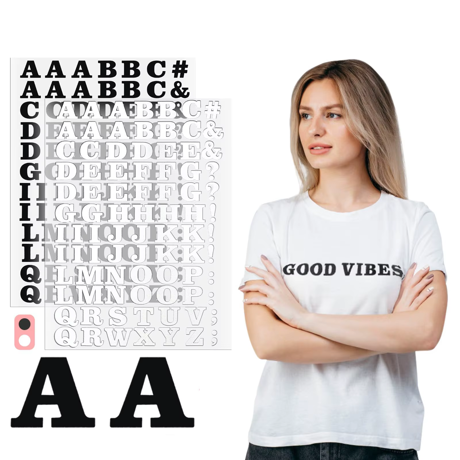 Patch de 26 lettres pour décoration de vêtements, lettres anglaises en vinyle, transfert de chaleur, autocollants Alphabet en PU pour impression de T-Shirt, artisanat de bricolage