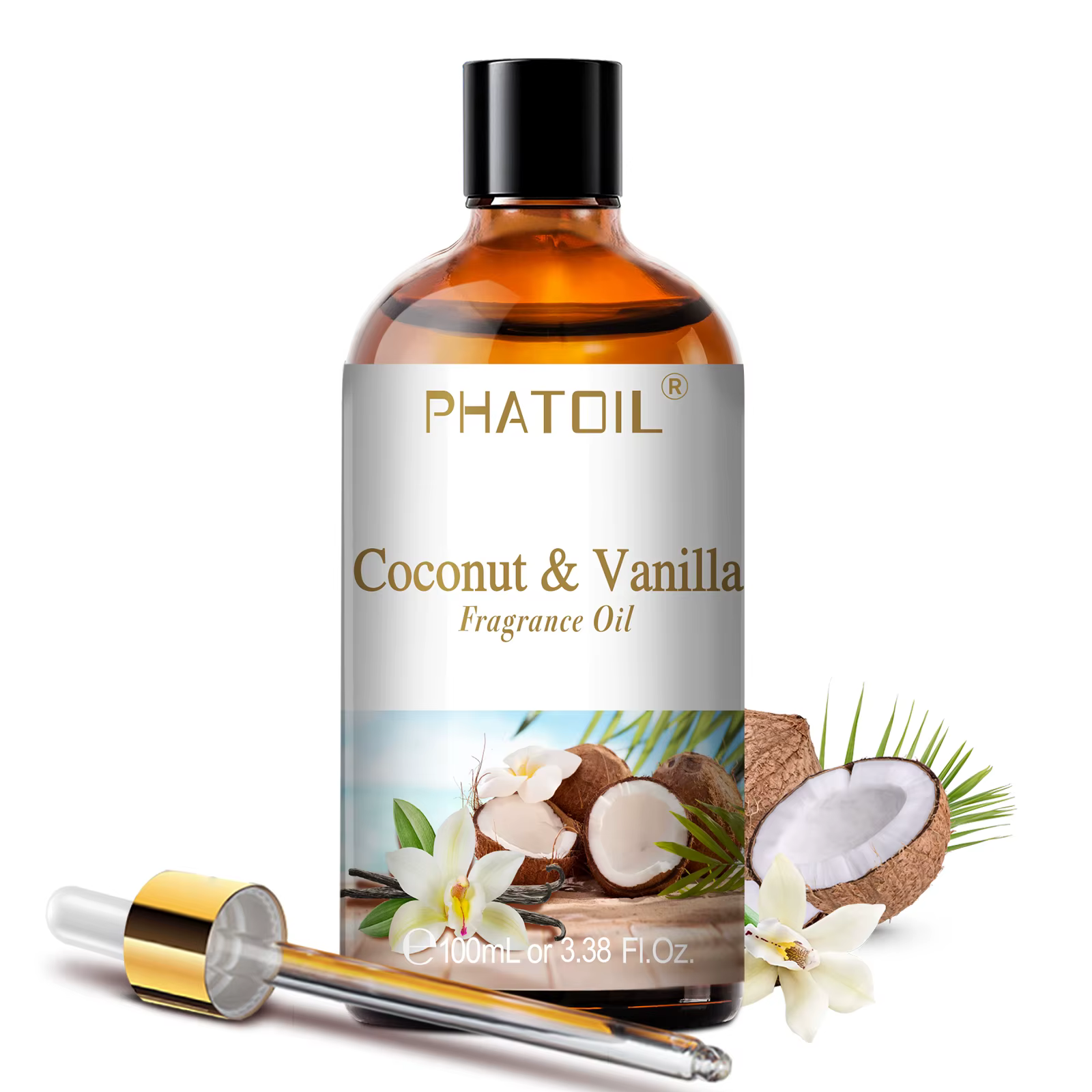 PHATOIL 100ml huile parfumée d'aromathérapie noix de coco et vanille fraise cerise citron 1/2/3 pièces huile aromatique pour diffuseur fabrication de bougies