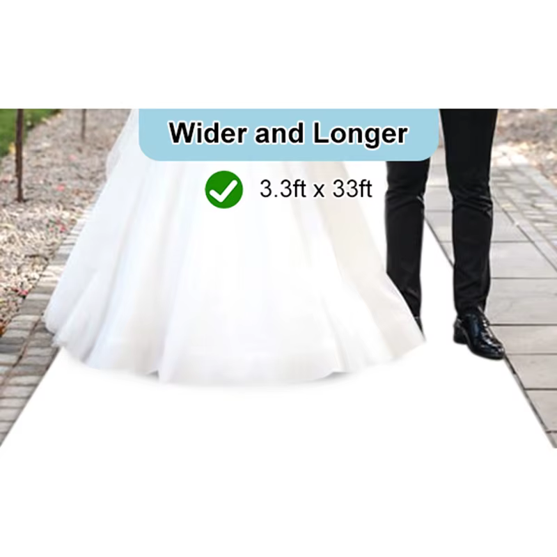 Tapis Antidérapant Blanc pour Décoration de Mariage