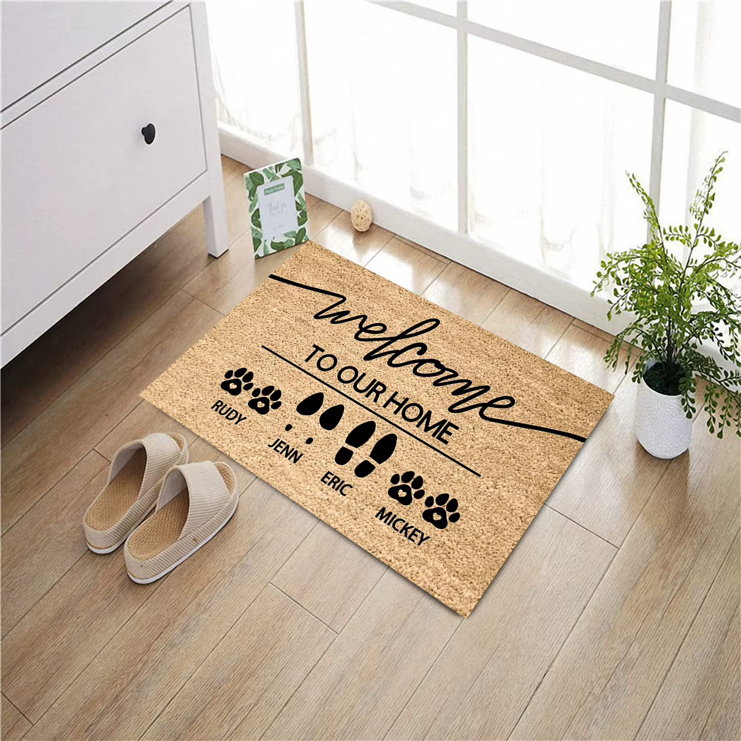 Tapis d'accueil personnalisé pour la famille