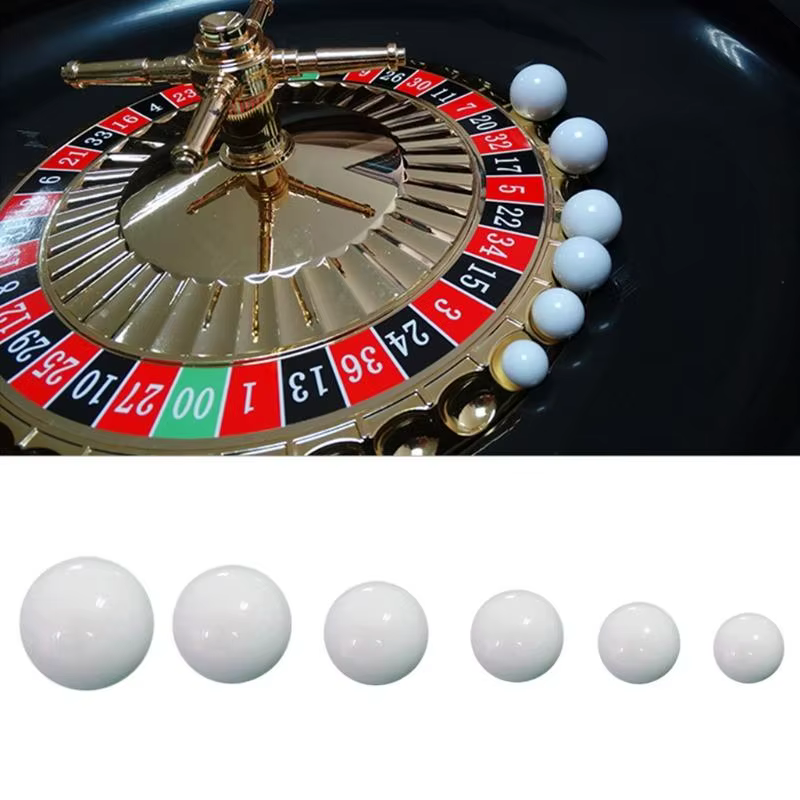 5pcs Russian Roulette Ball Casino Roulette Game Remplacement Ball Acrylique Boule blanche 12/14/16/18/20 / 22 mm