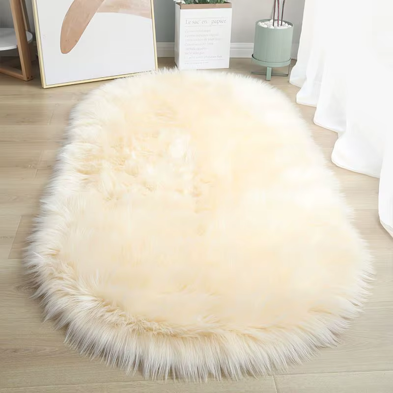 Tapis Beige pour décoration de chambre à coucher