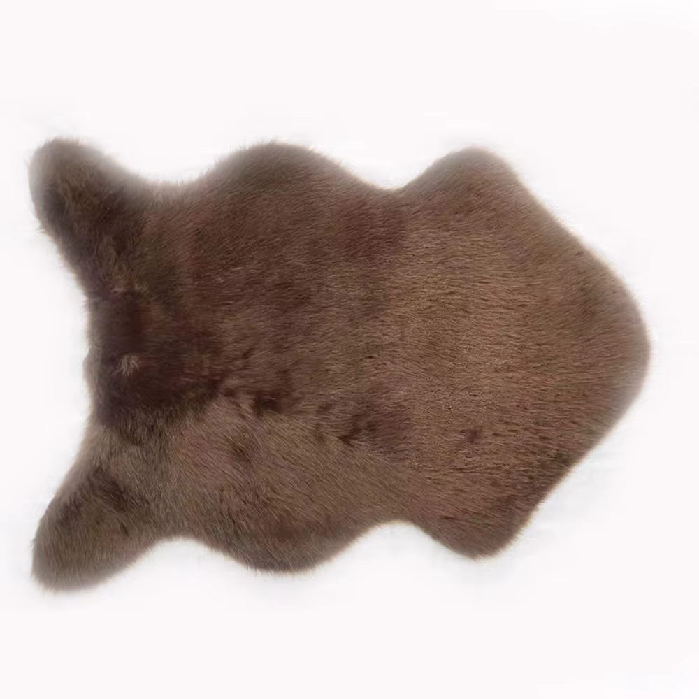 Tapis en peluche doux en peau de mouton pour chambre à coucher
