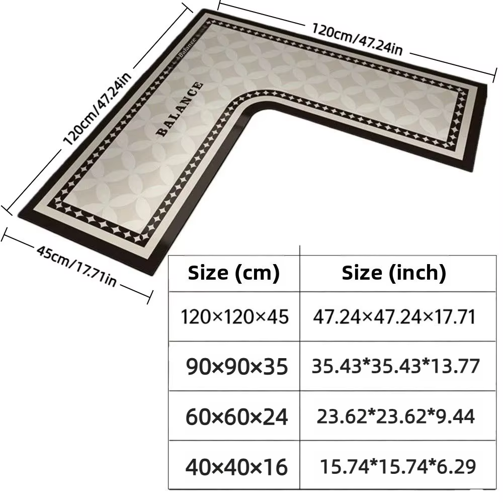 Tapis de cuisine de luxe, résistant à l'huile et aux taches, tapis en forme de L, résistant à l'usure, absorbant l'eau, tapis d'angle de cuisine, décoration de cuisine