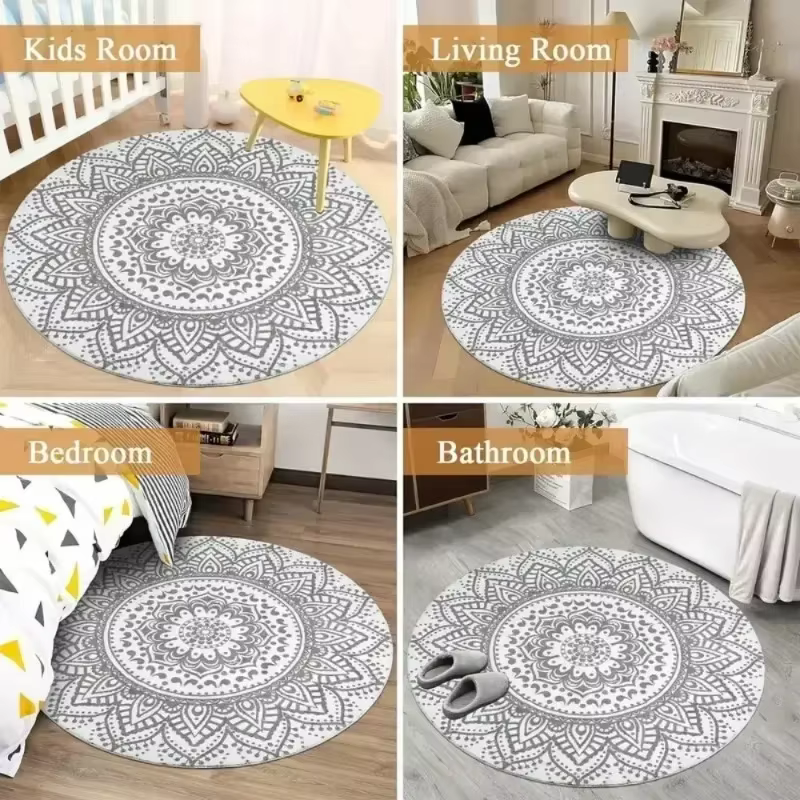 Tapis rond avec motifs de dragon chinois traditionnels