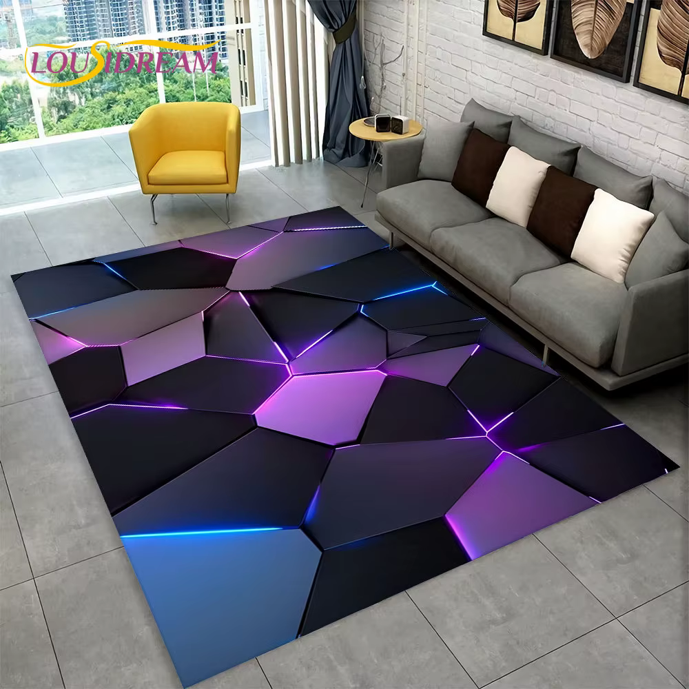 Tapis géométrique moderne abstrait 3D