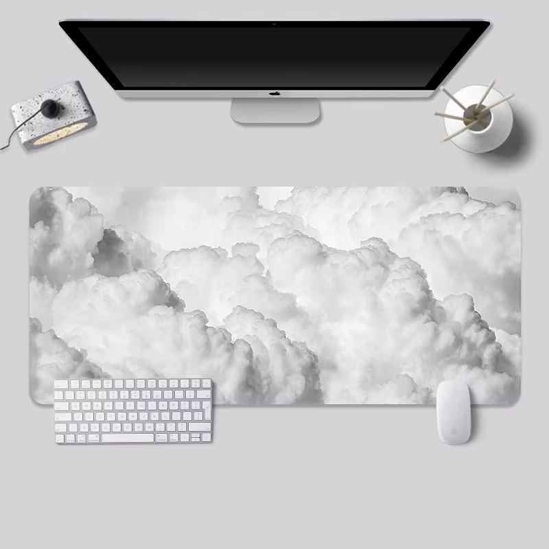 Tapis de souris noir et blanc, accessoires de configuration de jeu simples et haut de gamme, tapis de jeu pour Gamer, tapis étendu pour bureau 900x400