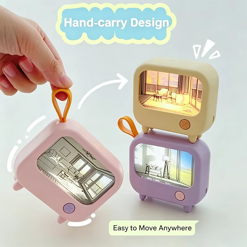 TV peinture veilleuse Led mignon enfant apprentissage lampe de Table chambre décoration de la maison atmosphère éclairag