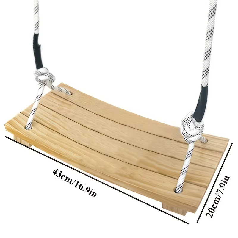 Balançoire suspendue pour adulte – Balançoire de porche en bois massif pour usage intérieur/extérieur, hamac d'arbre de jardin avec finition résistante aux intempéries