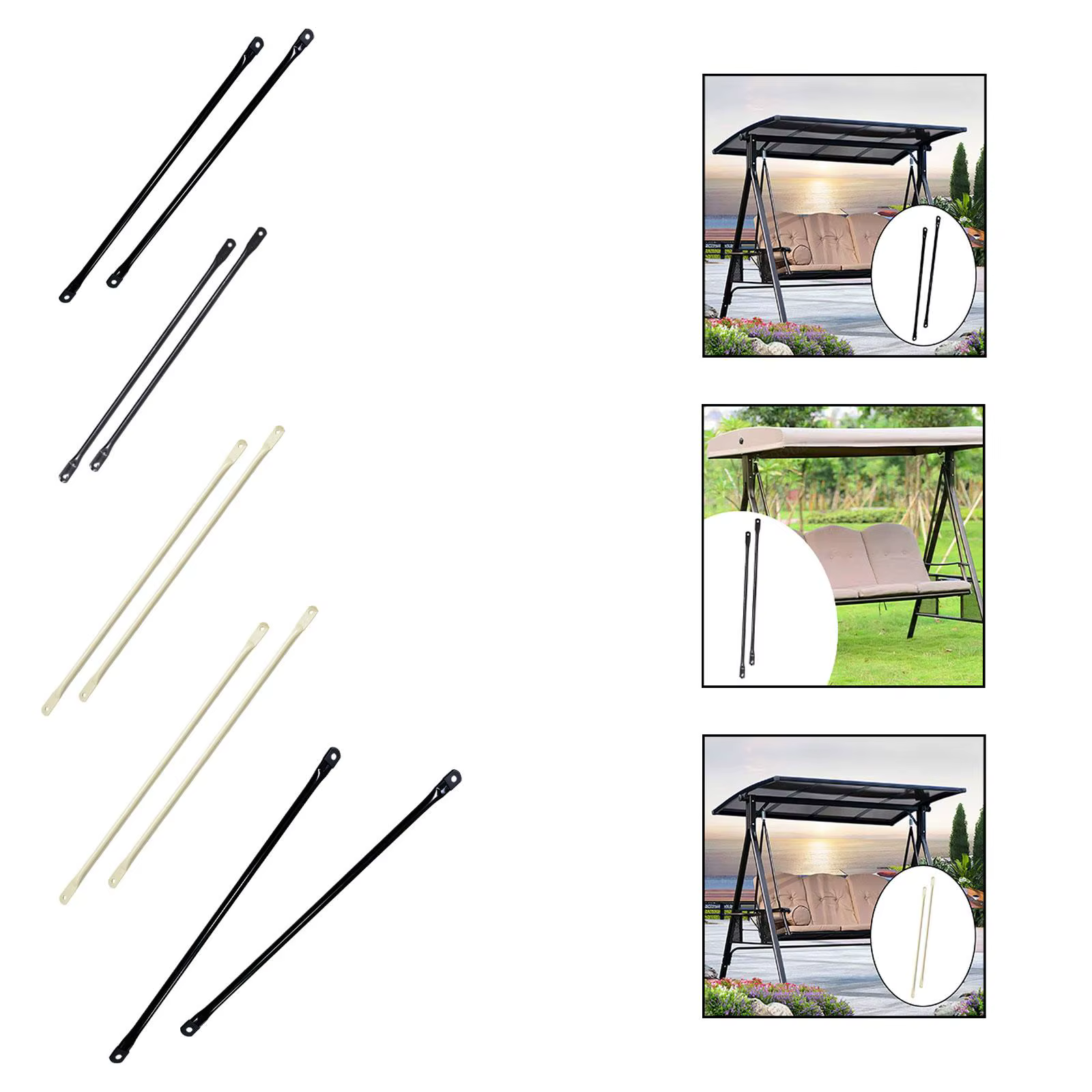 Barre de suspension robuste en métal pour balançoire de jardin, ensemble de balançoires extérieures et chaise suspendue