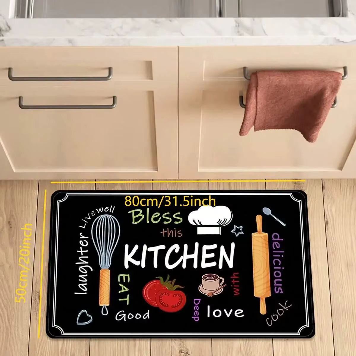 VIKAMA Tapis de sol imprimés de cuisine