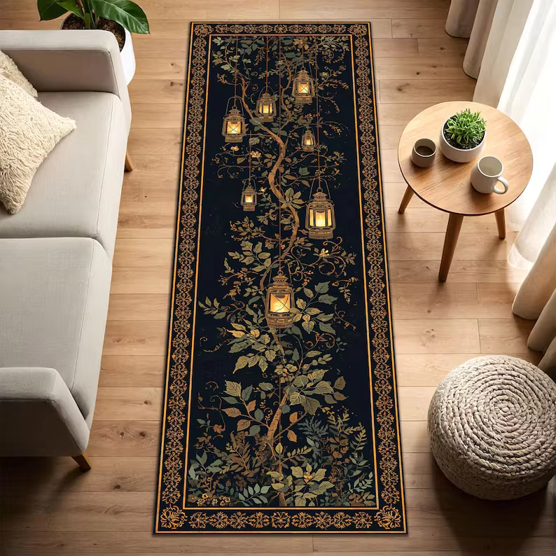 Tapis de sol motif Arbre de Vie naturel