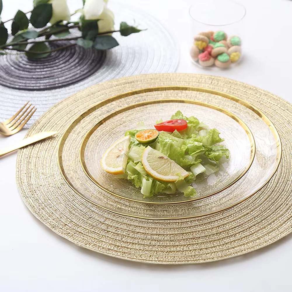 Tapis de Table ronds tressés Beige