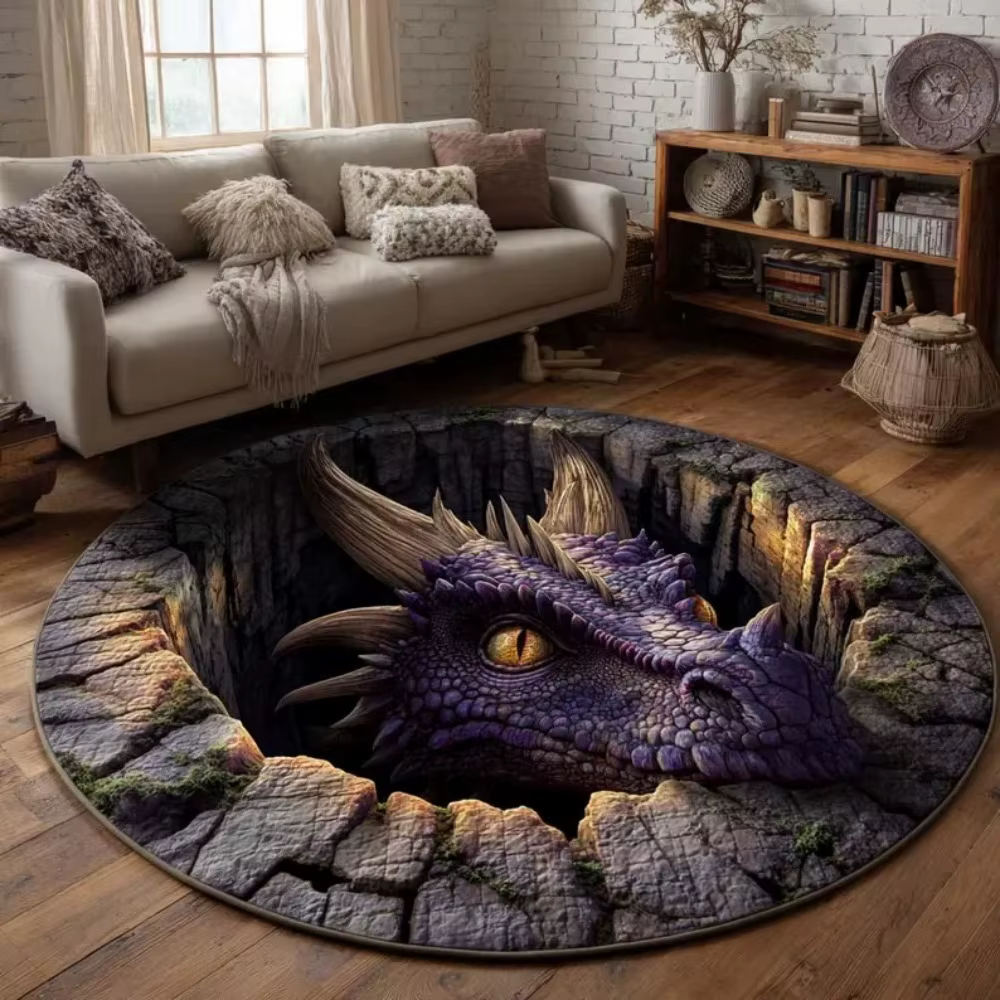 Tapis rond 2D Dragon Eye Cave