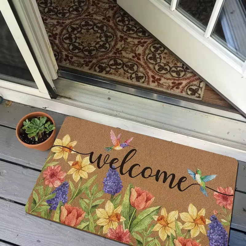 VIKAMA Tapis de porte coloré à fleurs