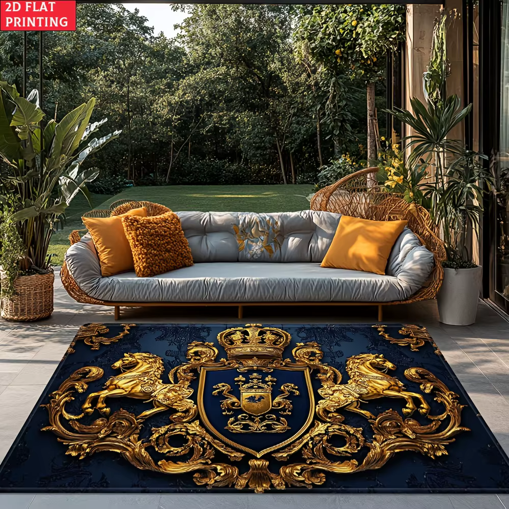 Tapis Royal Crest en velours et flanelle imprimé