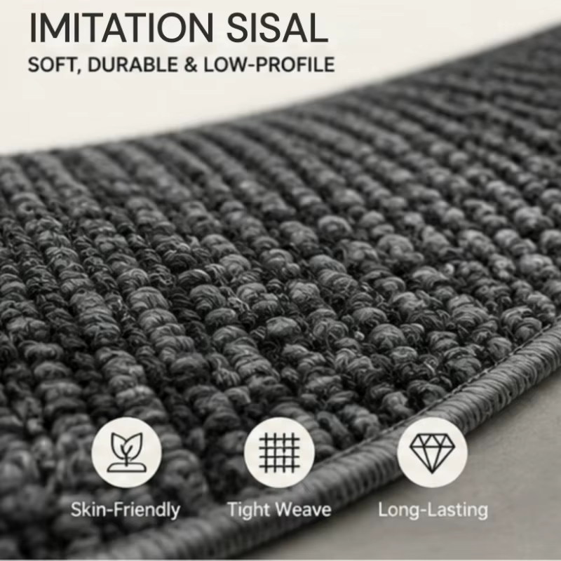 Tapis rond moderne imitation sisal