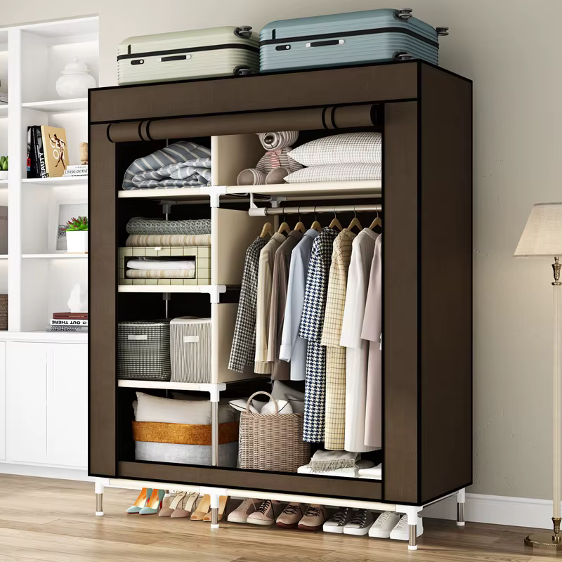 Armoire Portable avec 6 Étagères Suspendues