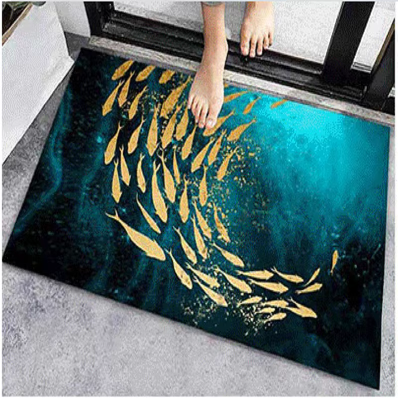 Tapis d'entrée antidérapant moderne super absorbant pour salle de bain
