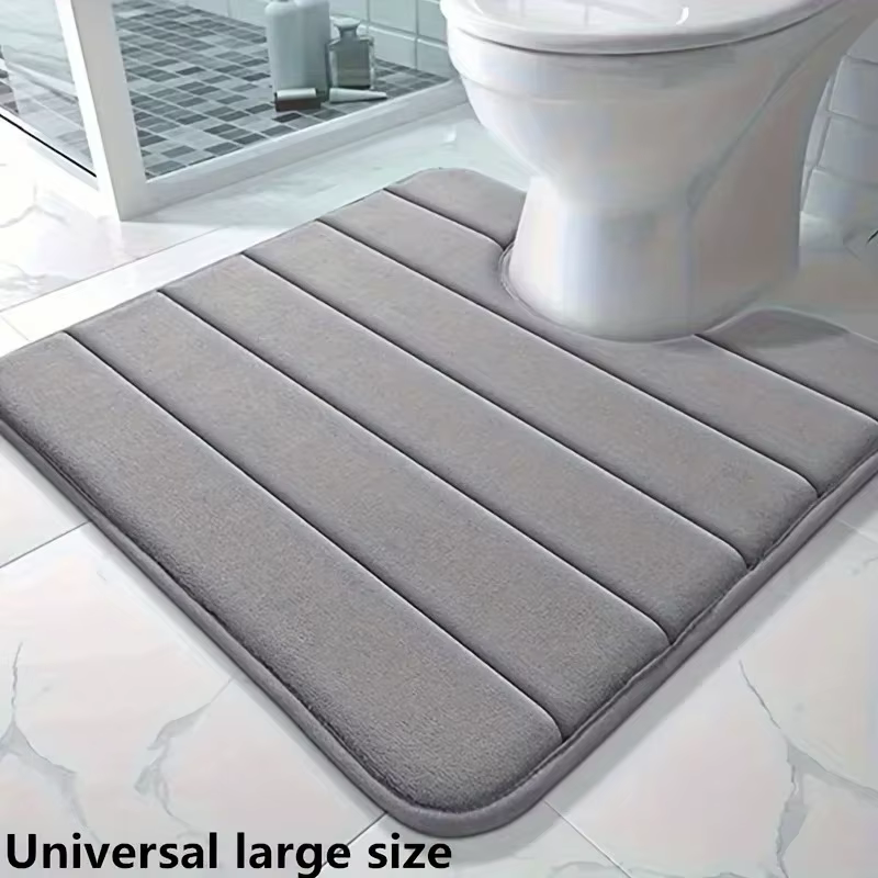Tapis de toilette en forme de U en mousse à mémoire de forme