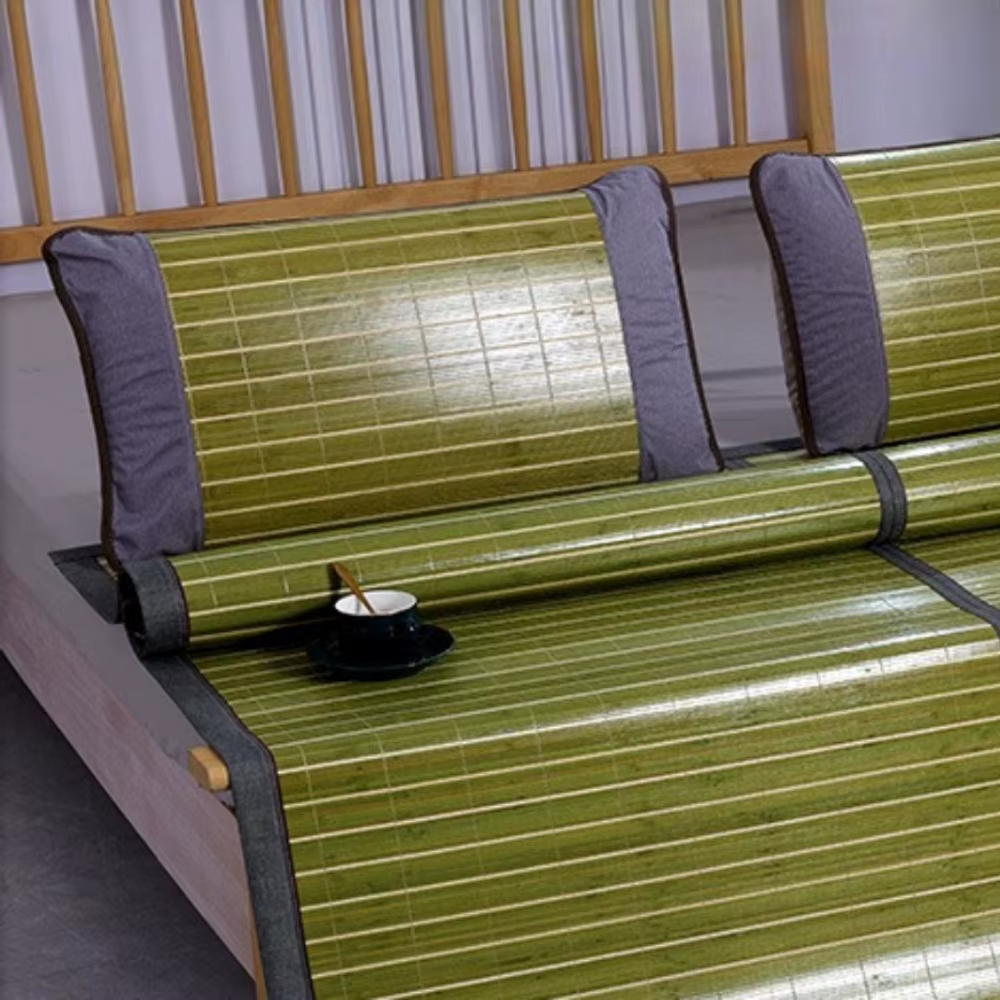 Tapis en bambou double face pliable