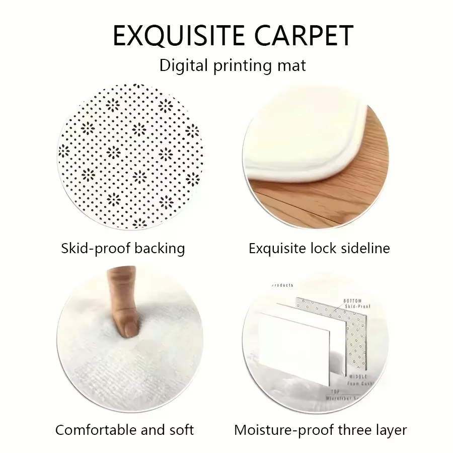 Tapis en flanelle imprimé 3D motif puits de pierre
