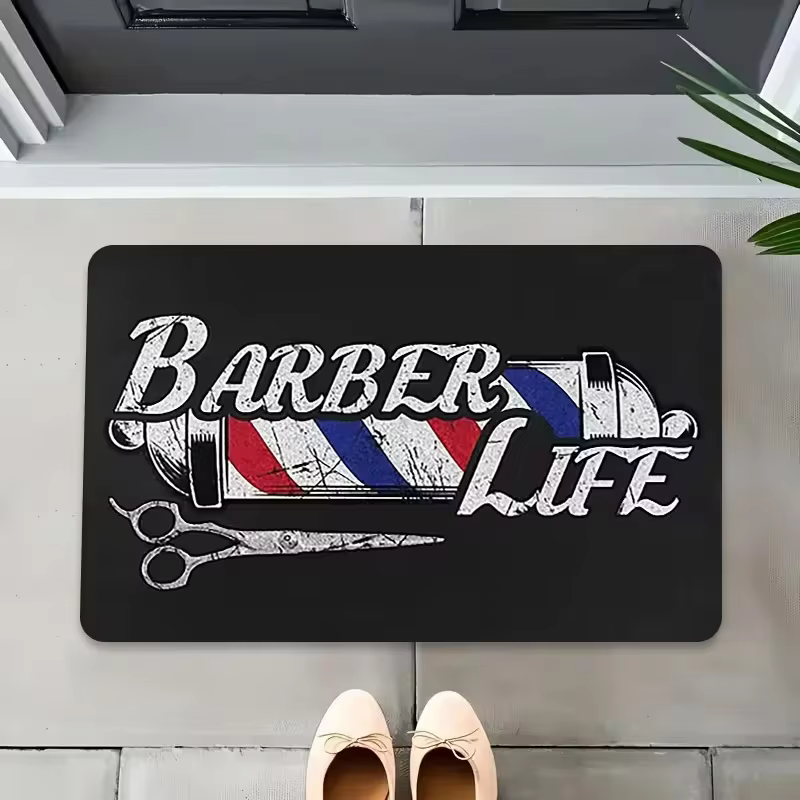 Tapis de bienvenue vintage pour salon de coiffure