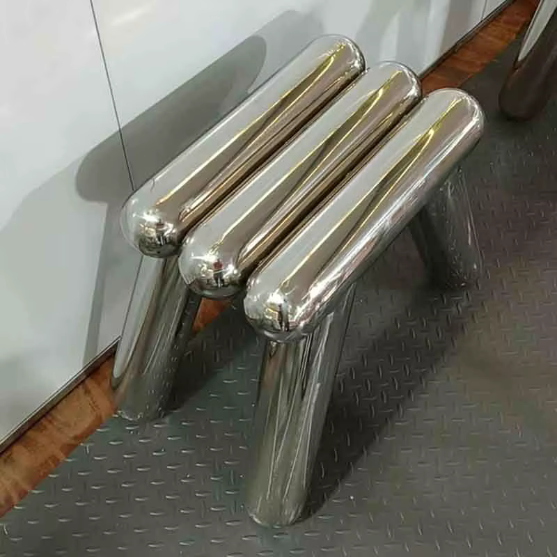 Tabouret en acier inoxydable, tabouret à langer pour chaussures de maison, repose-pieds, sièges en métal, tabouret d'art de luxe, chaise de loisirs, meubles nordiques, personnalisé